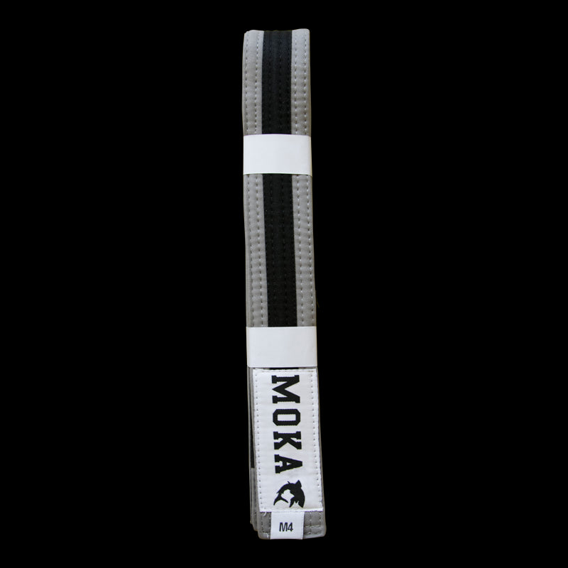 Mokahardware Kids BJJ Belt Gray-Black