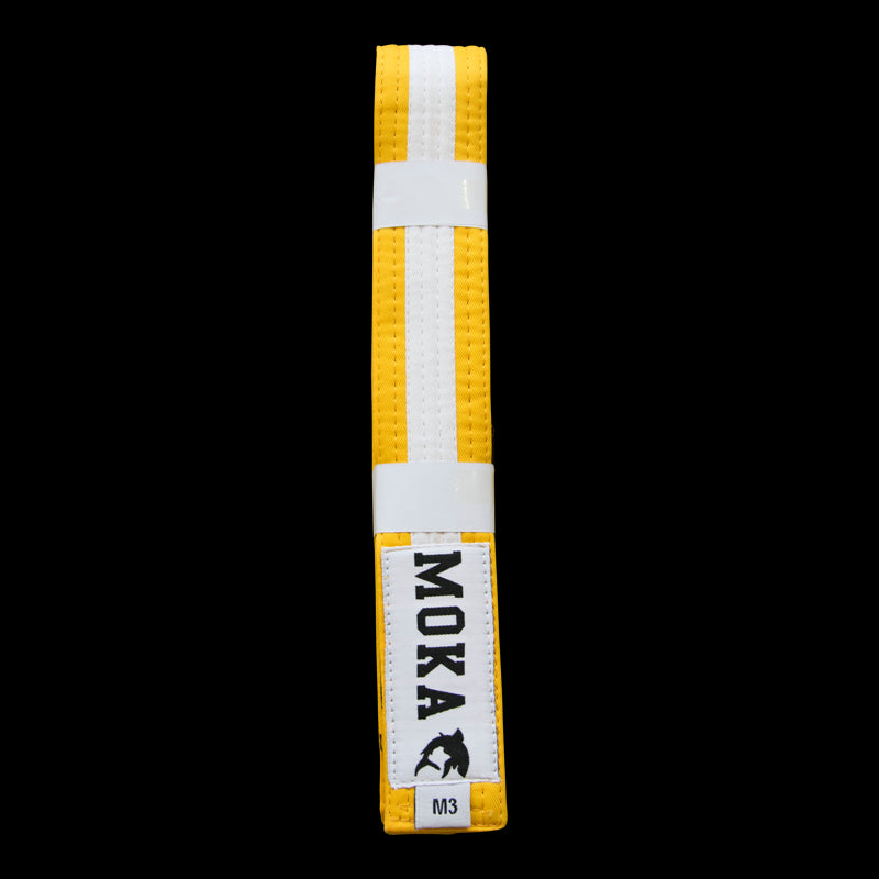 Mokahardware Kids BJJ Belt Yellow-White