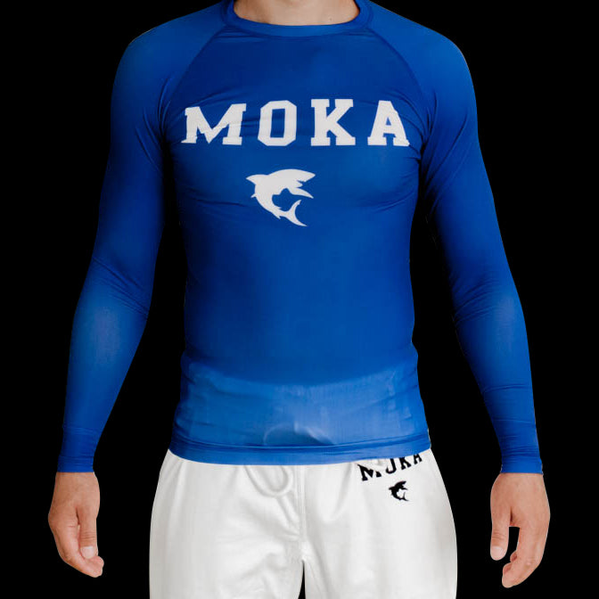 Langærmet Rashguard - Moka Original - Blå