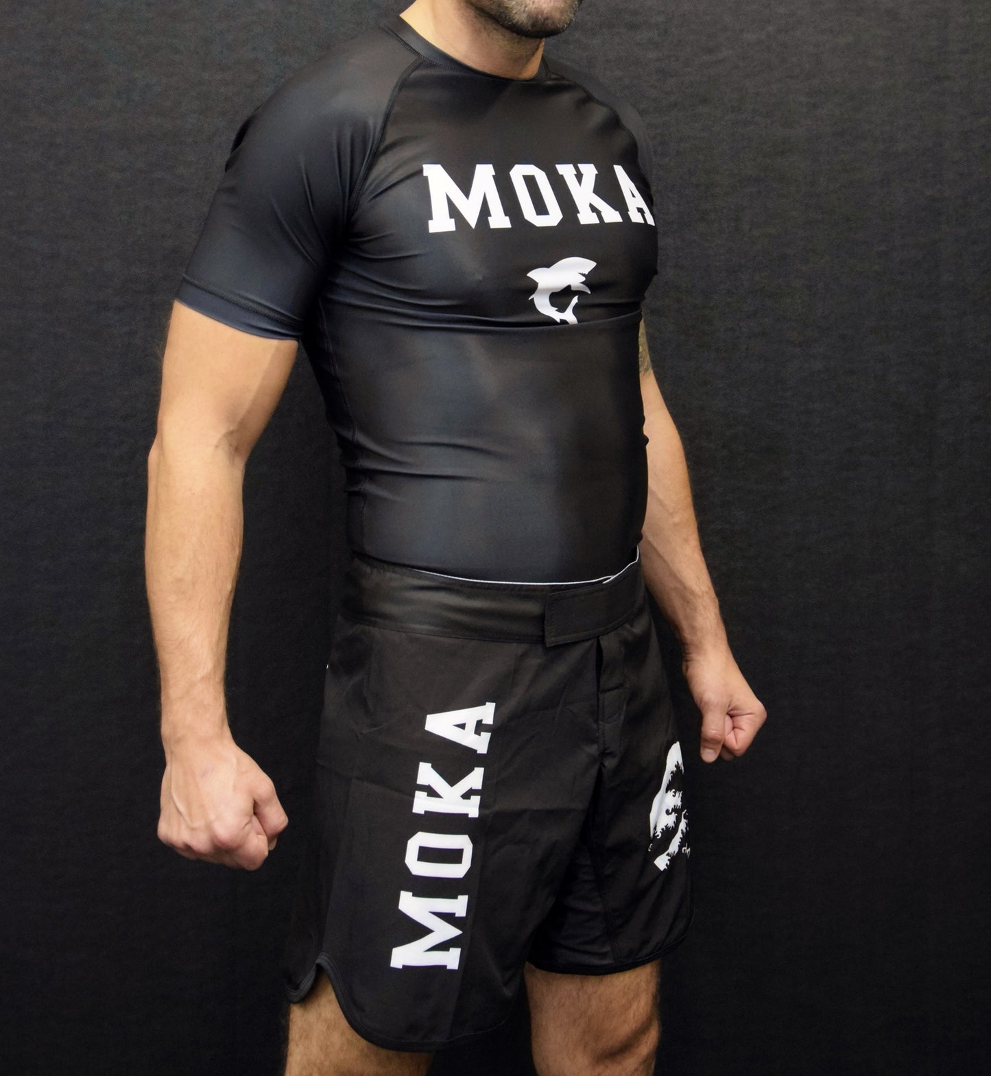 Kortærmet Rashguard - Moka Original - Sort